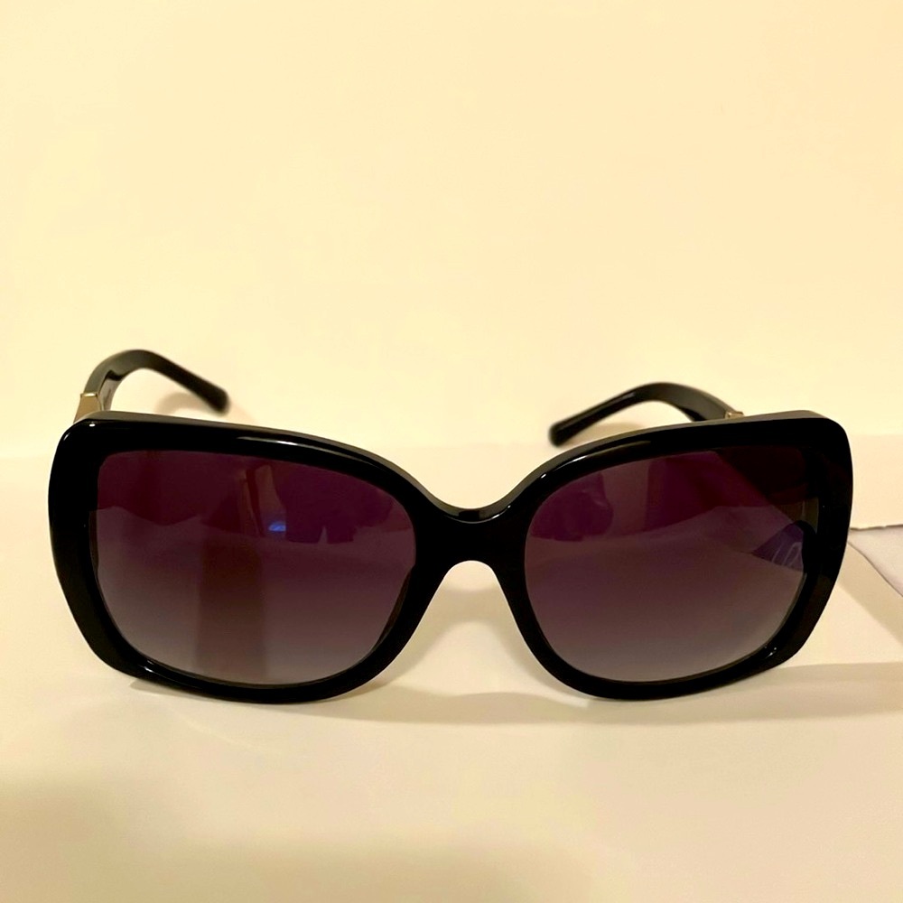 Burberry Black, Tan & Red Plaid Sunglasses w/ Case